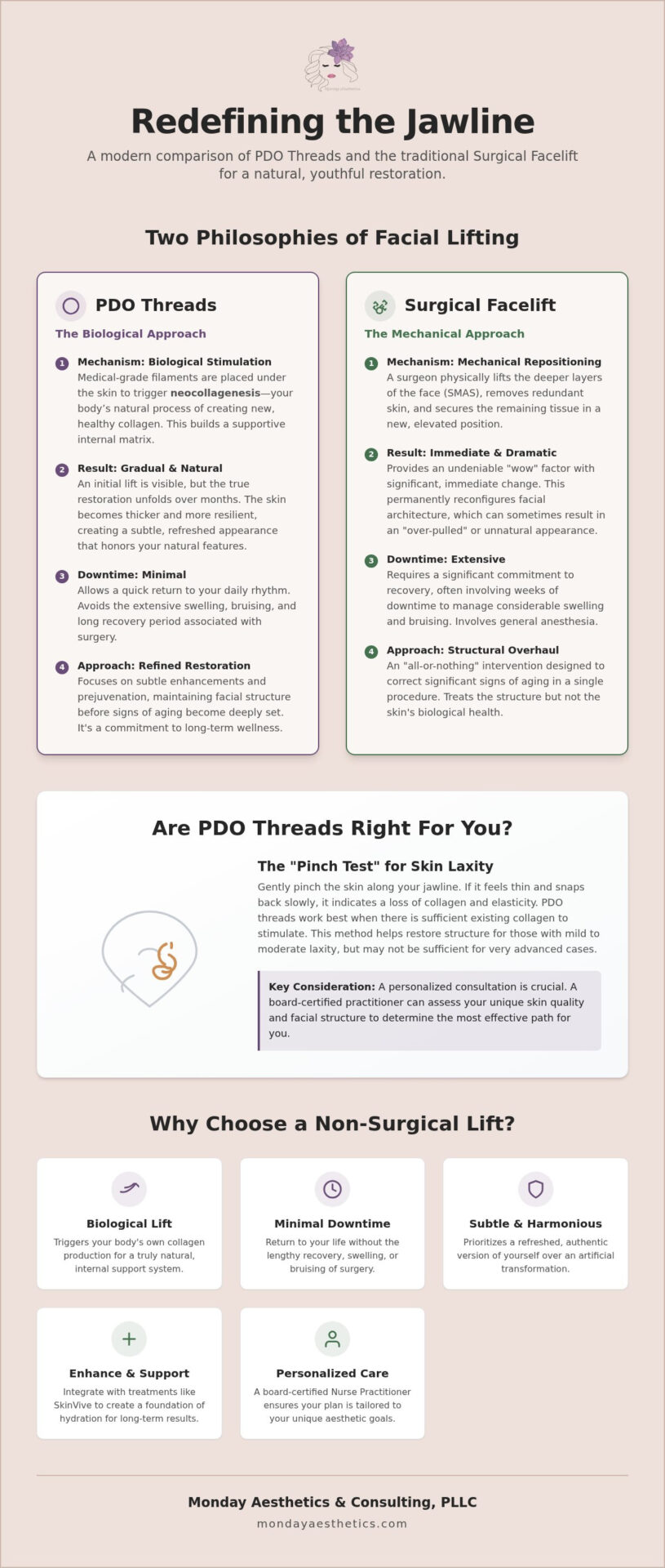 PDO Threads vs Facelift: Choosing Your Path to Facial Restoration in 2026